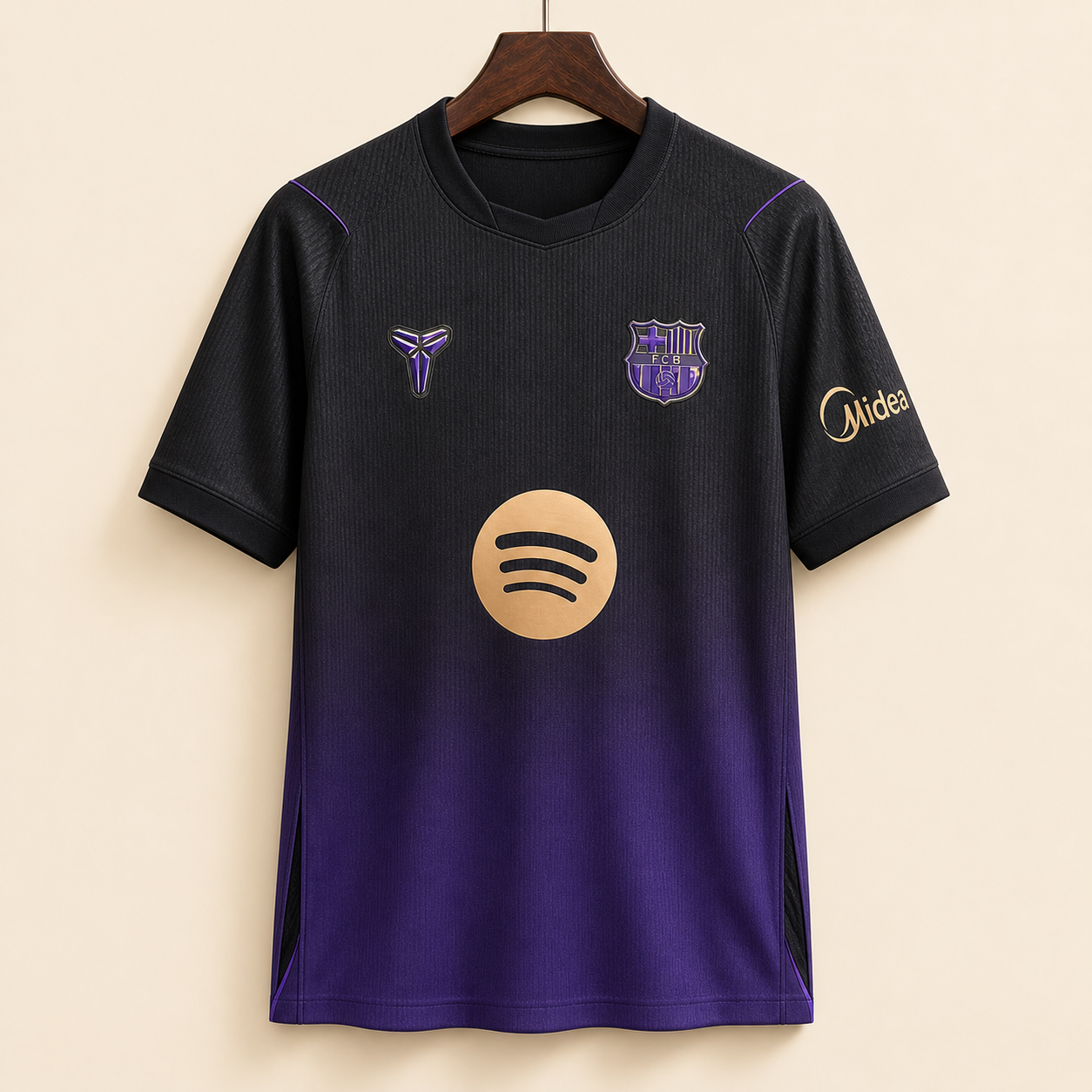 FC Barcelone - Maillot extérieur Kobe 2026/27 - Noir et Violet - Vue avant