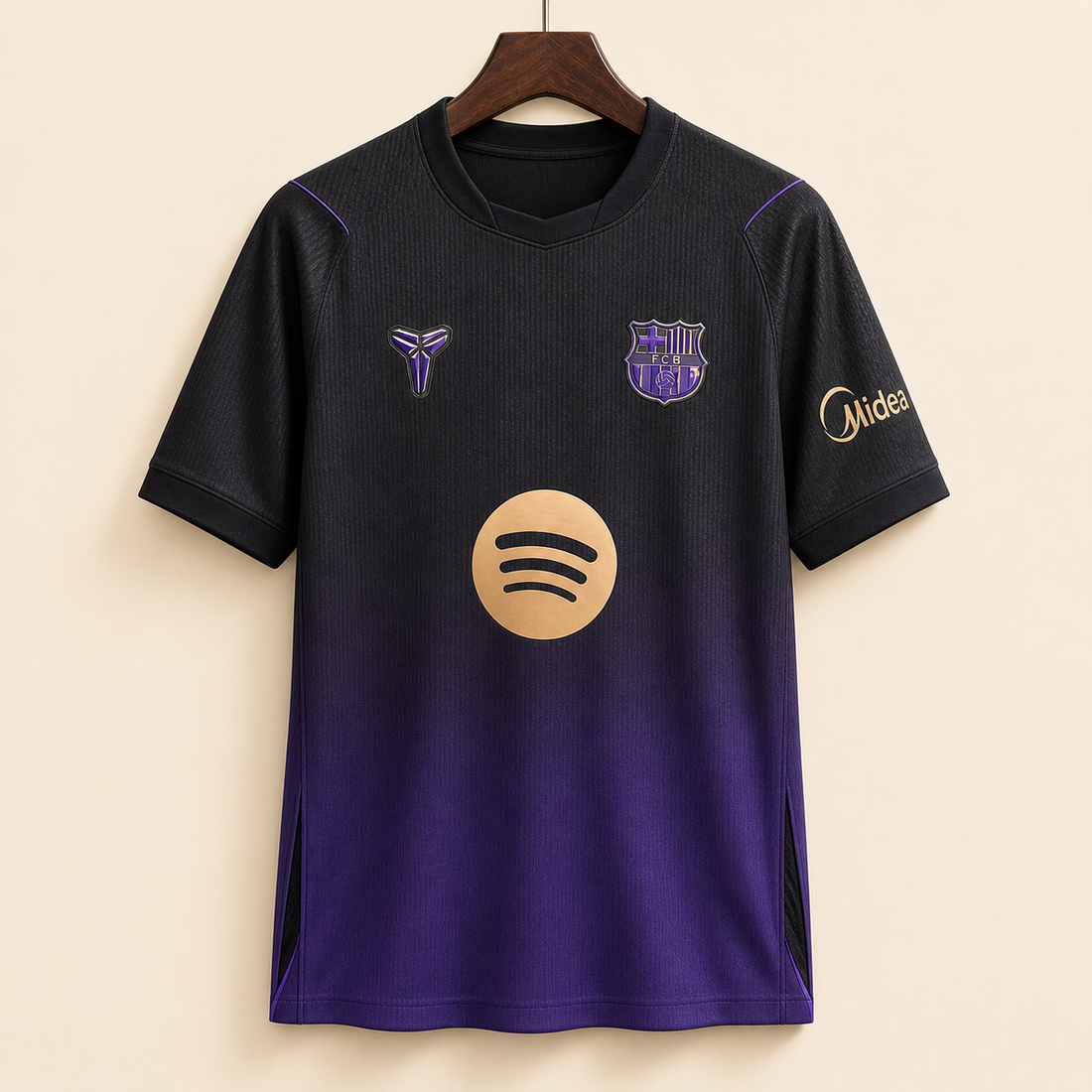 FC Barcelone - Maillot extérieur Kobe 2026/27 - Noir et Violet - Vue avant