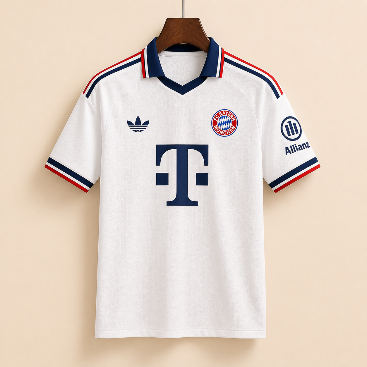Bayern Munich - Maillot extérieur 2026/27 - Blanc Rétro - Vue avant