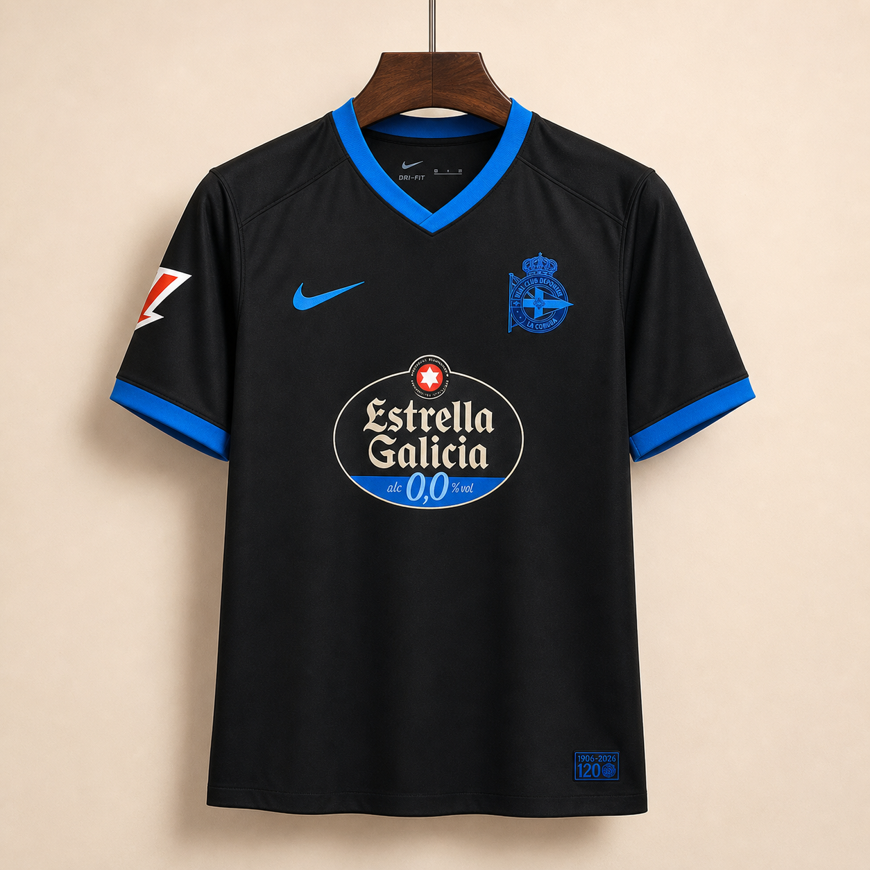 Deportivo La Corogne - Maillot extérieur 2026/27 - Noir et bleu - Vue avant