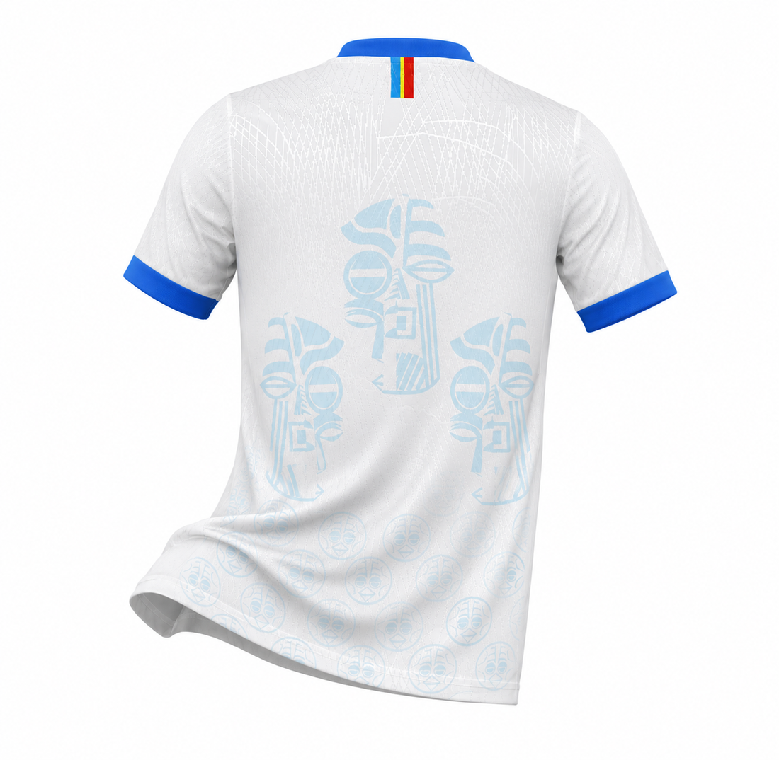 RD Congo – Maillot Domicile 26/27 – Blanc, Bleu, Jaune & Rouge