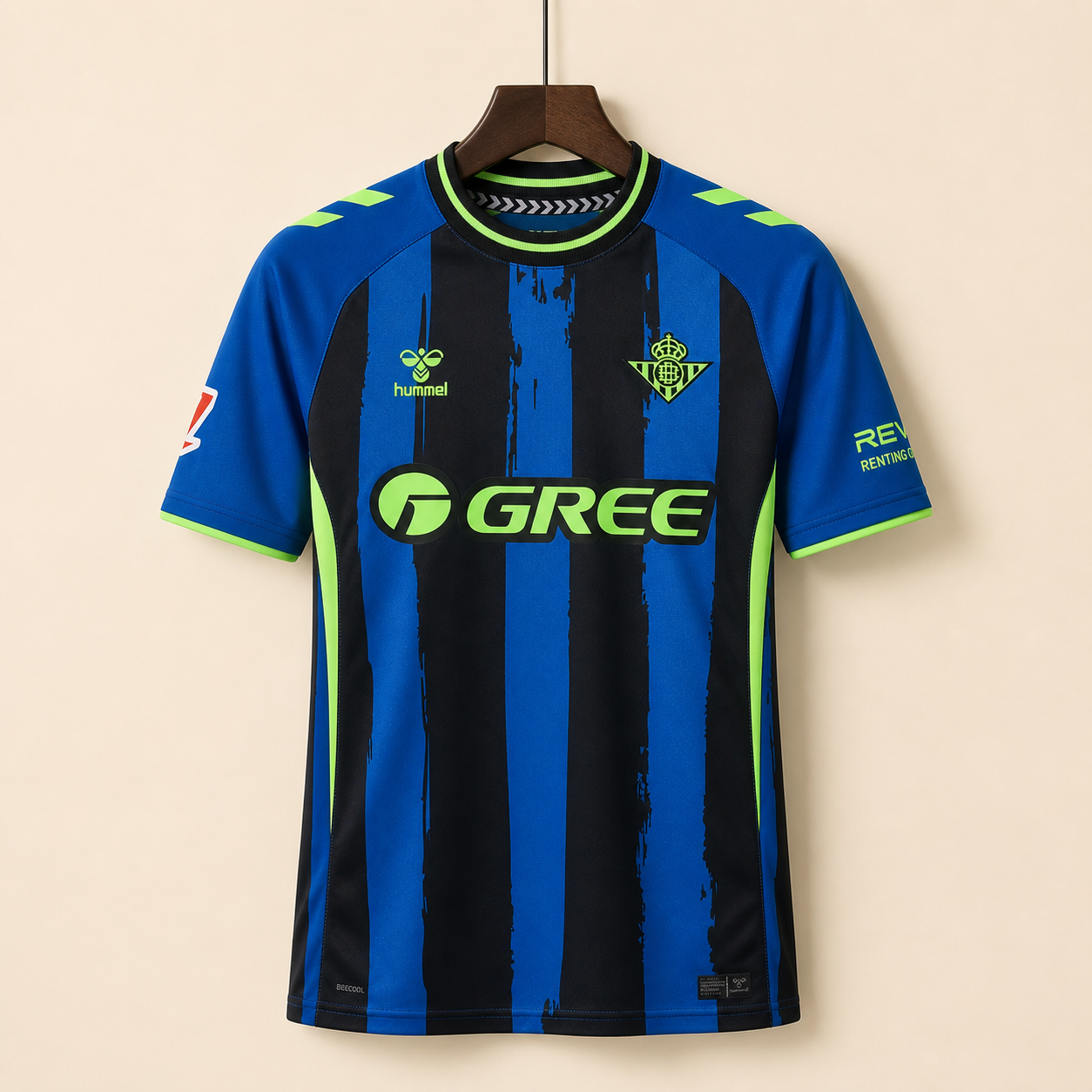 Real Betis - Troisième maillot 2026/27 - Bleu, noir et vert fluo - Vue avant