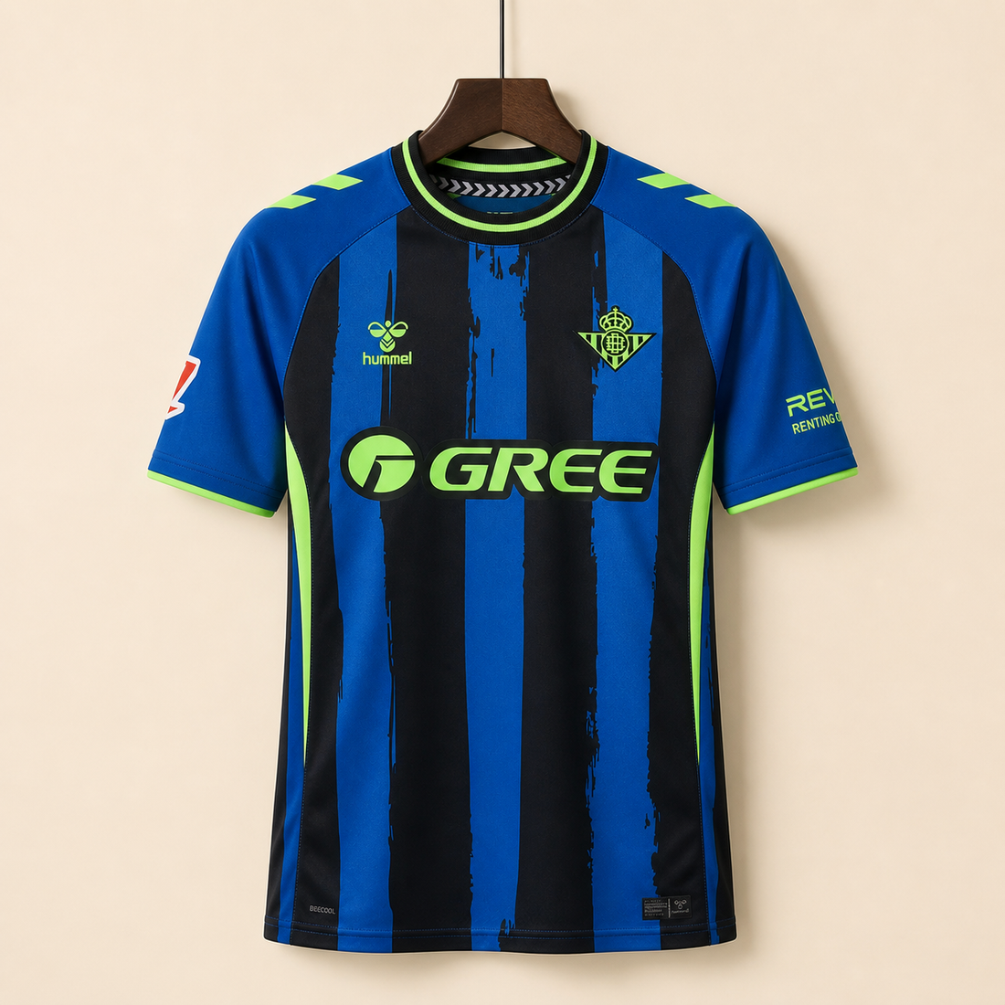 Real Betis - Troisième maillot 2026/27 - Bleu, noir et vert fluo - Vue avant