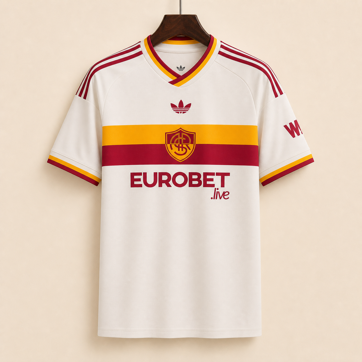 AS Roma - Maillot extérieur 2026/27 - Blanc Cassé - Vue avant