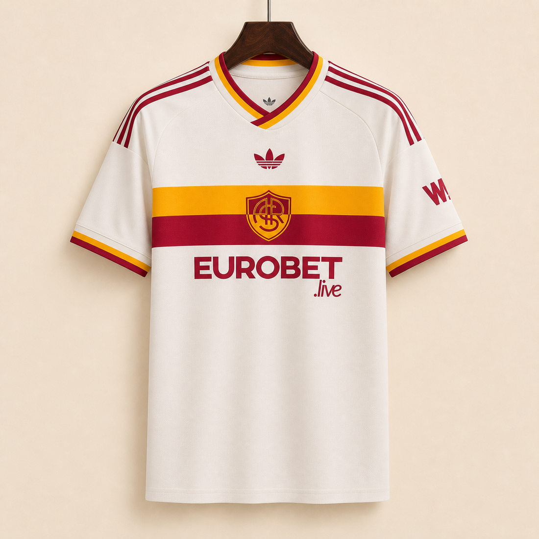 AS Roma - Maillot extérieur 2026/27 - Blanc Cassé - Vue avant